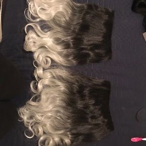 Two weft ombré hair extensions(synthetic)